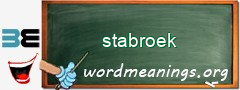 WordMeaning blackboard for stabroek